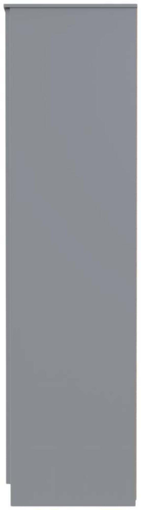 Product photograph of Milan Grey 2 Door Plain Tall Wardrobe from Choice Furniture Superstore.