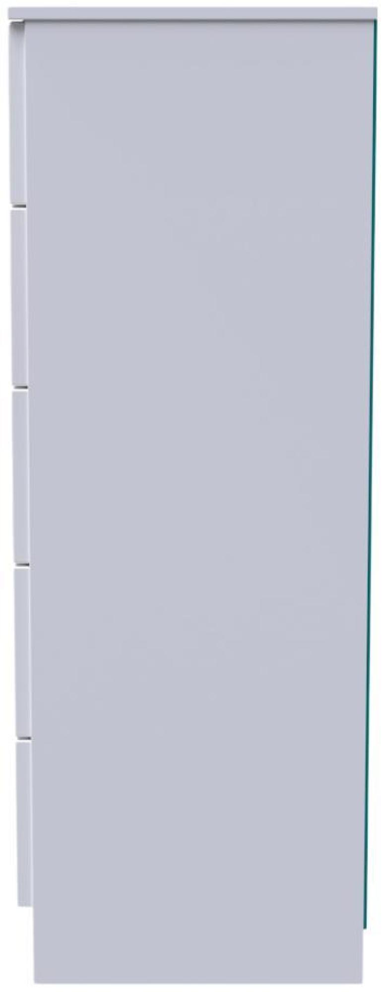 Product photograph of Milan White Gloss 5 Drawer Narrow Chest from Choice Furniture Superstore.