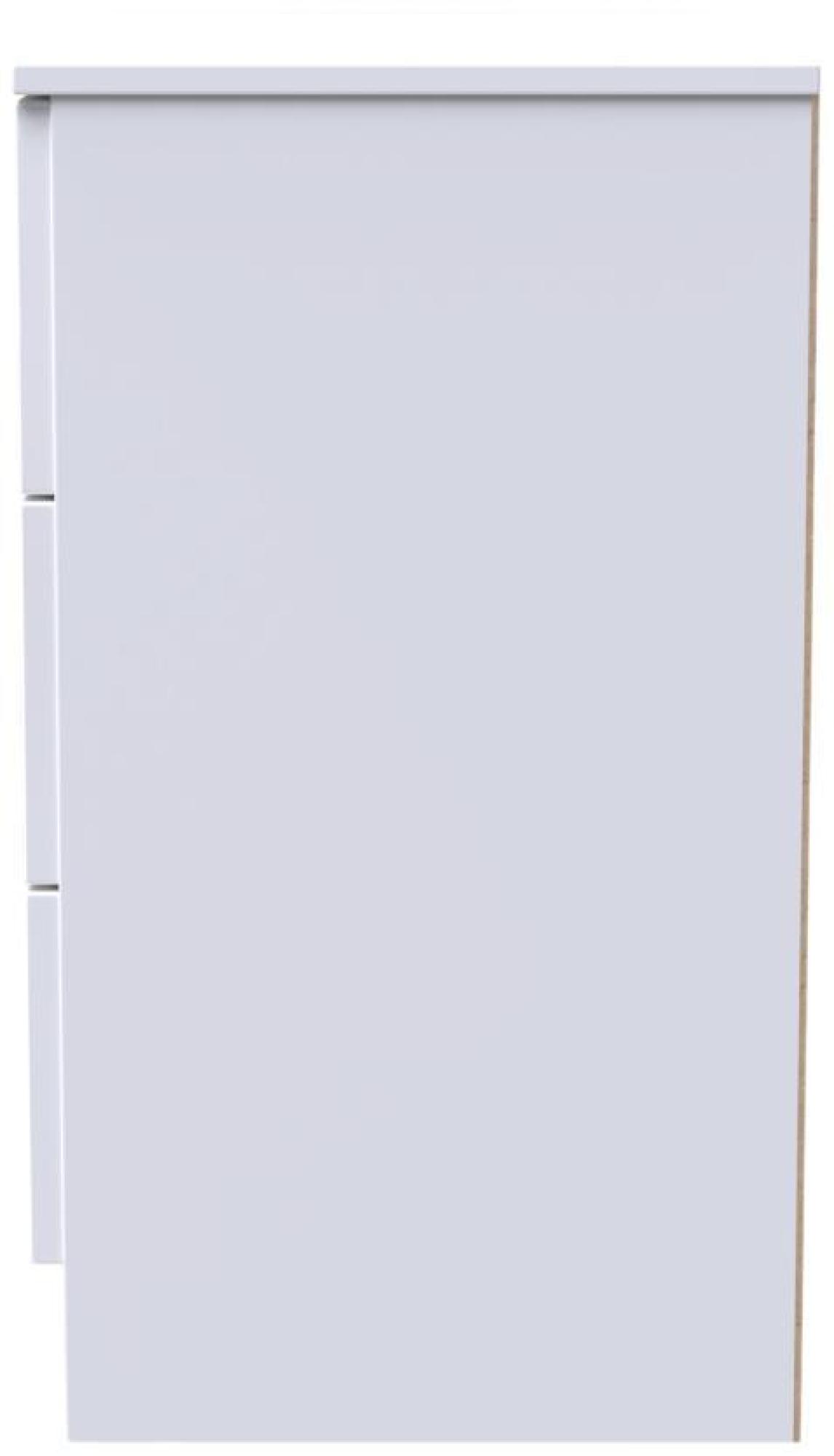 Product photograph of Milan White Gloss 3 Drawer Small Chest from Choice Furniture Superstore.