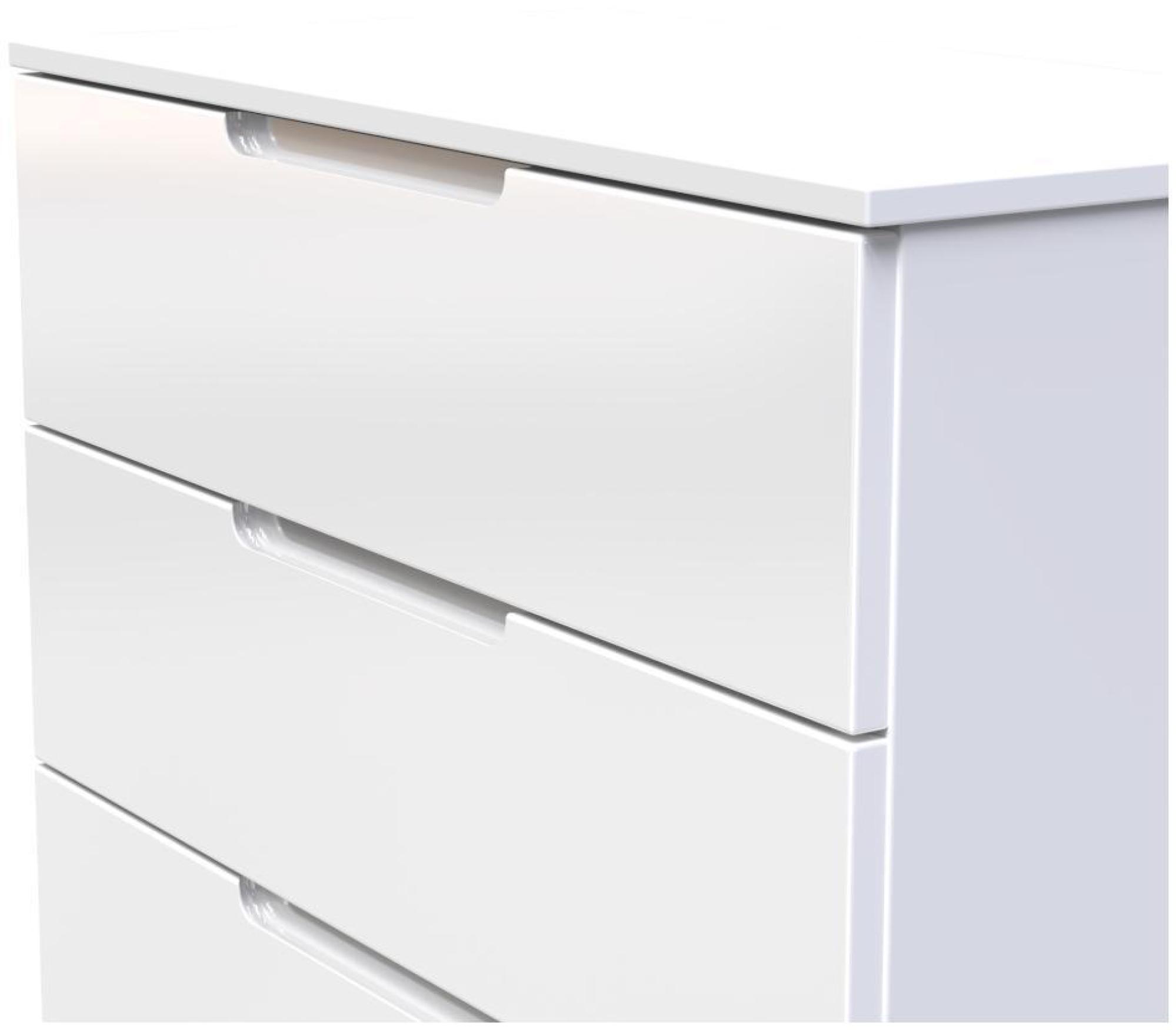 Product photograph of Milan White Gloss 3 Drawer Small Chest from Choice Furniture Superstore.