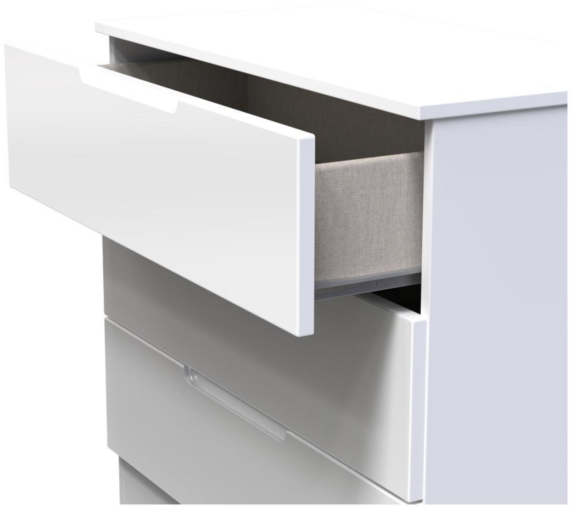 Product photograph of Milan White Gloss 3 Drawer Small Chest from Choice Furniture Superstore.
