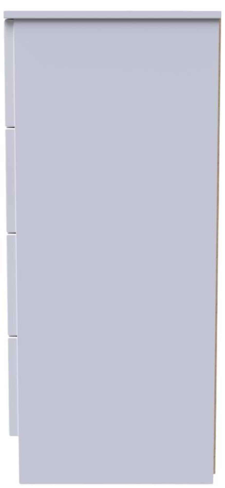 Product photograph of Milan White Gloss 4 Drawer Chest from Choice Furniture Superstore.