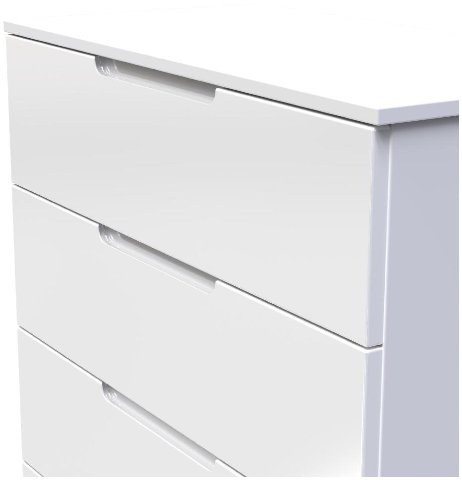 Product photograph of Milan White Gloss 4 Drawer Chest from Choice Furniture Superstore.