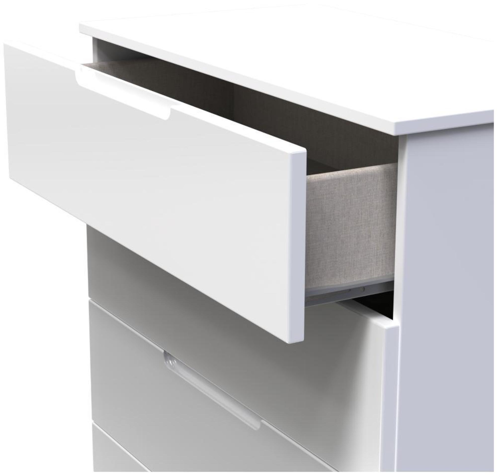 Product photograph of Milan White Gloss 4 Drawer Chest from Choice Furniture Superstore.