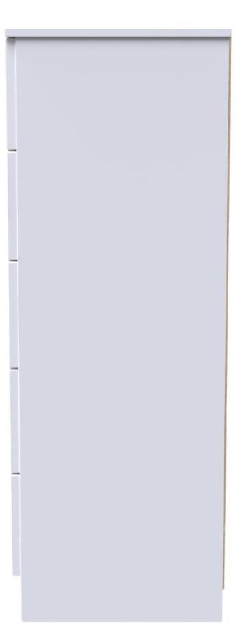 Product photograph of Milan White Gloss 5 Drawer Chest from Choice Furniture Superstore.