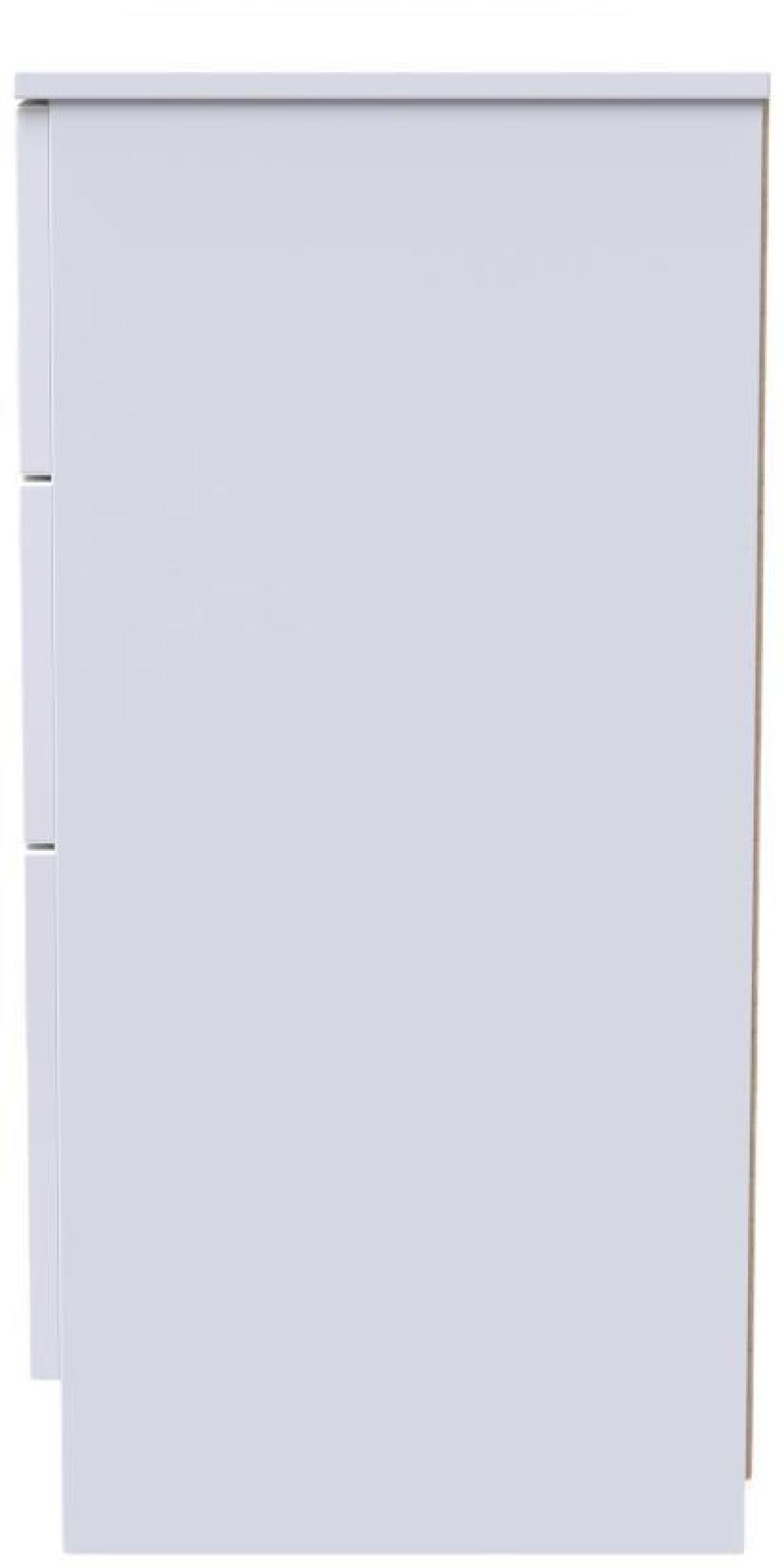 Product photograph of Milan White Gloss 6 Drawer Midi Chest from Choice Furniture Superstore.