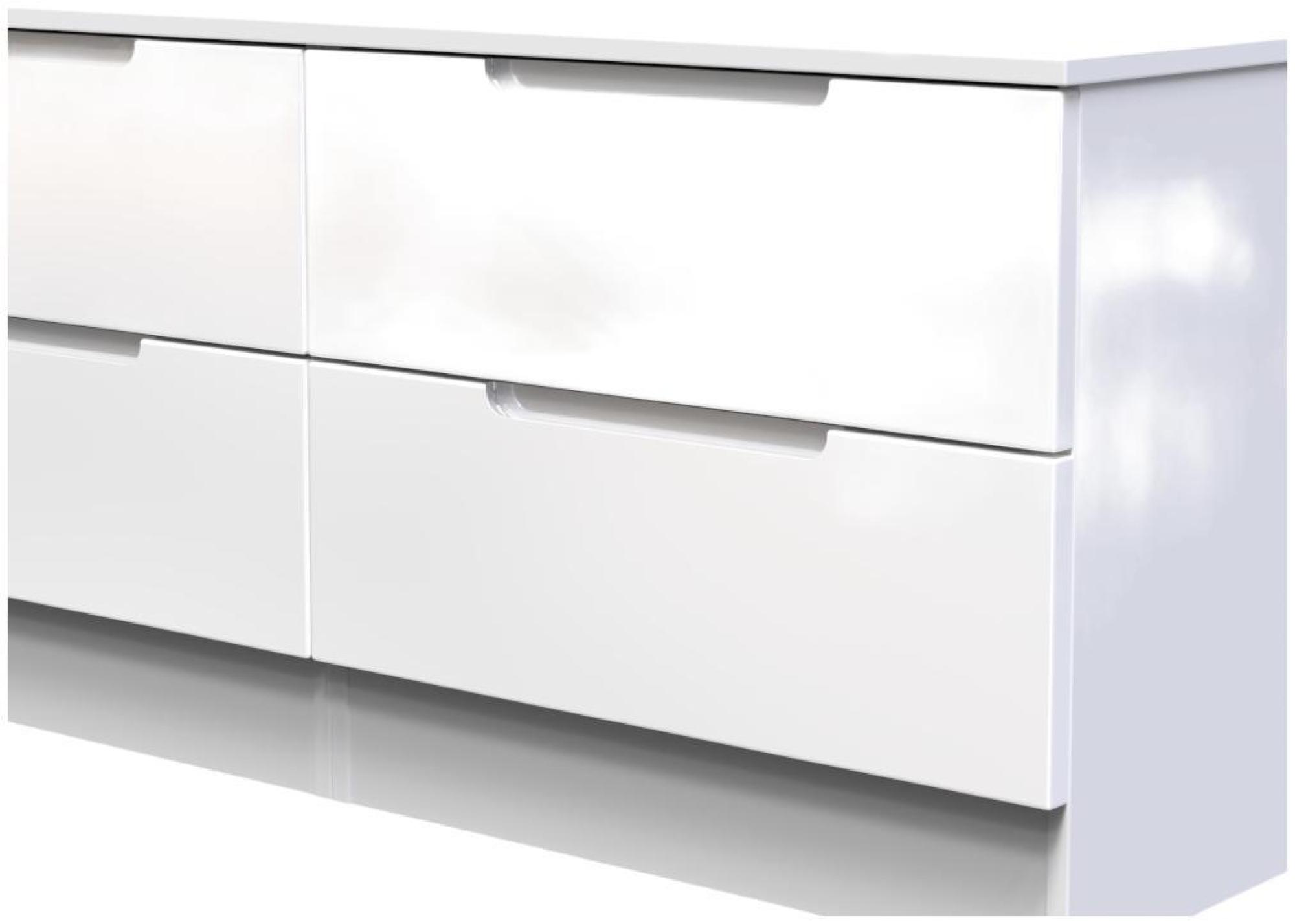 Product photograph of Milan White Gloss Bed Box from Choice Furniture Superstore.