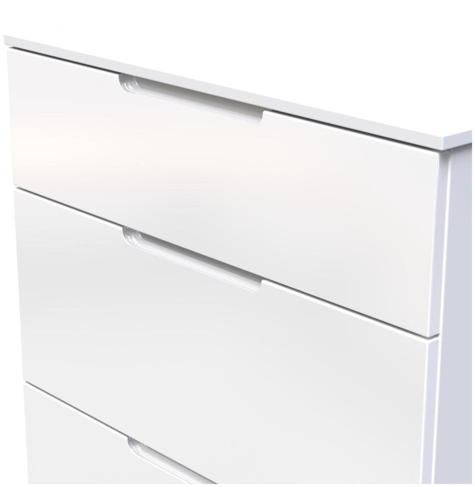 Product photograph of Milan White Gloss 3 Drawer Deep Chest from Choice Furniture Superstore.