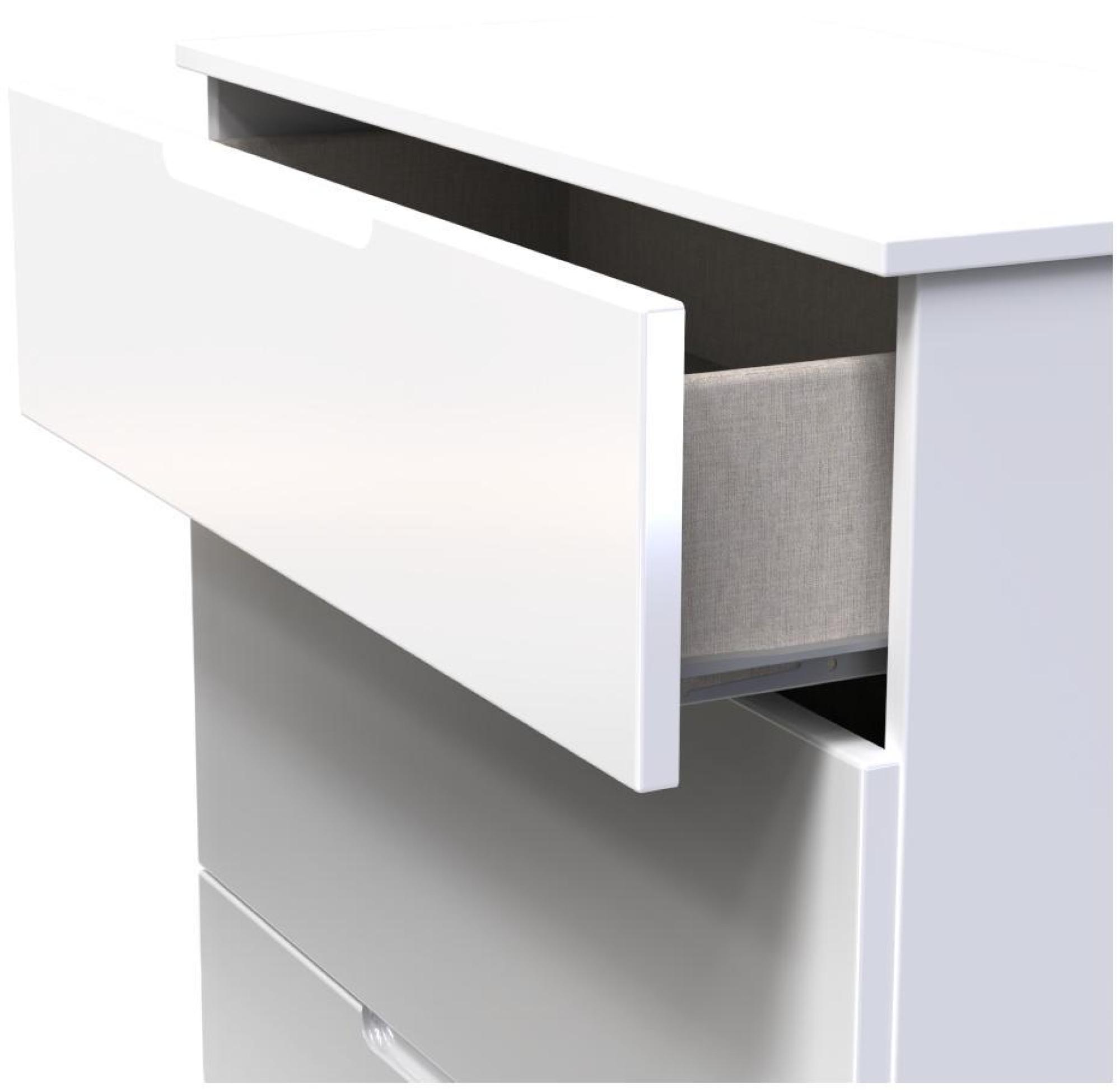 Product photograph of Milan White Gloss 3 Drawer Deep Chest from Choice Furniture Superstore.