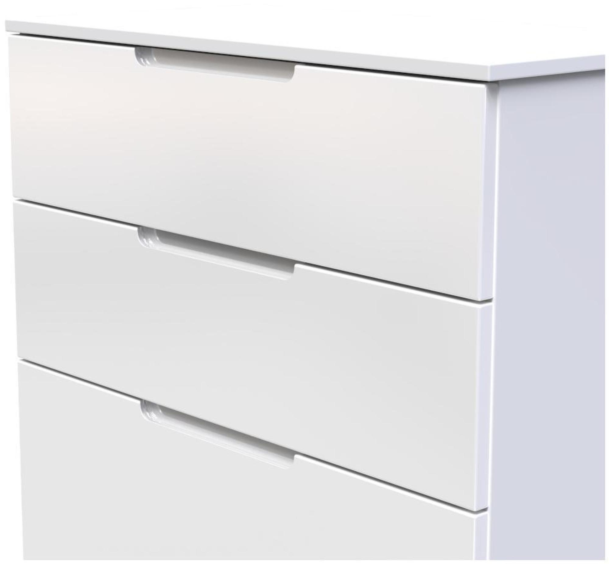Product photograph of Milan White Gloss 4 Drawer Deep Chest from Choice Furniture Superstore.