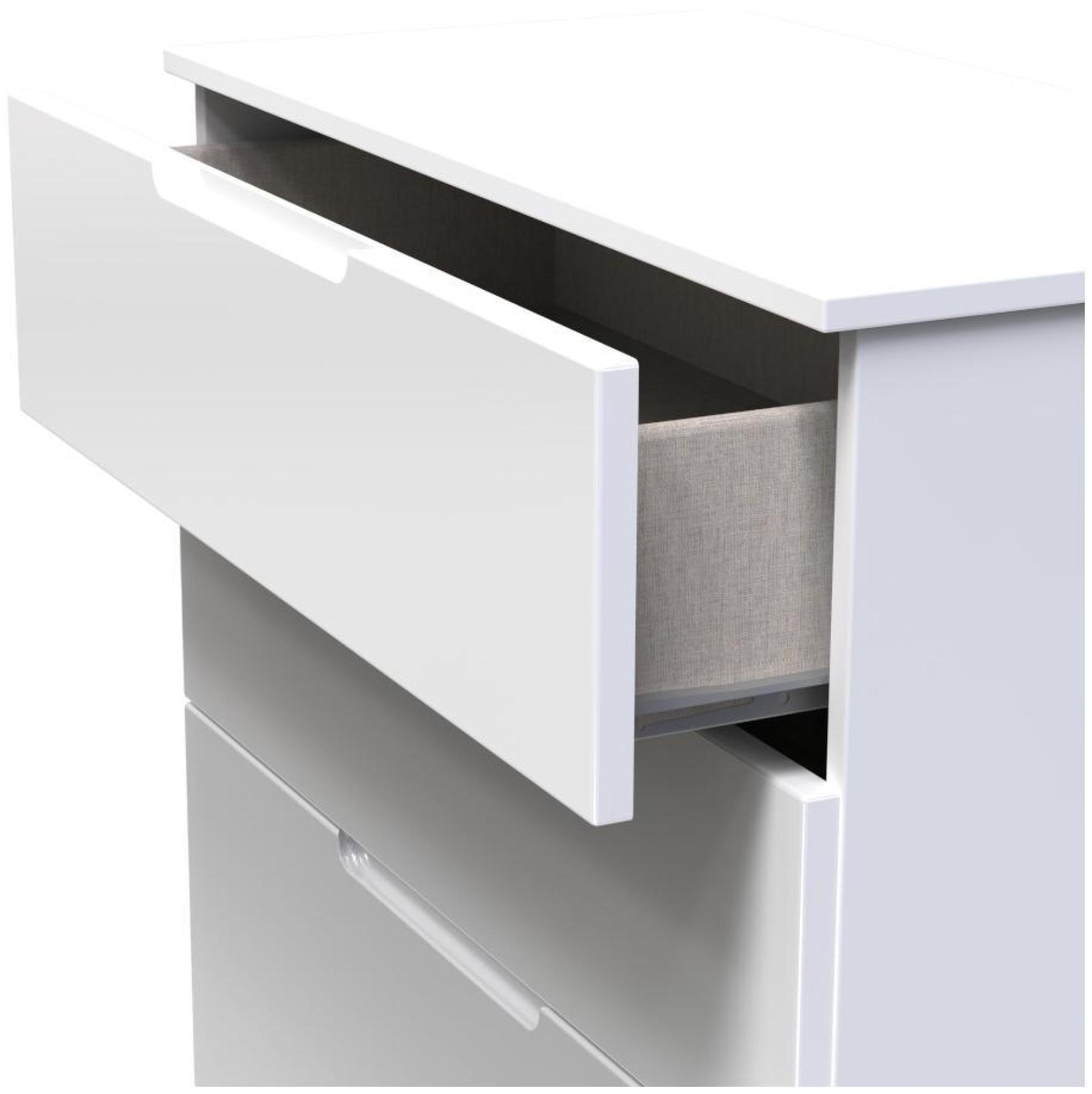 Product photograph of Milan White Gloss 4 Drawer Deep Chest from Choice Furniture Superstore.
