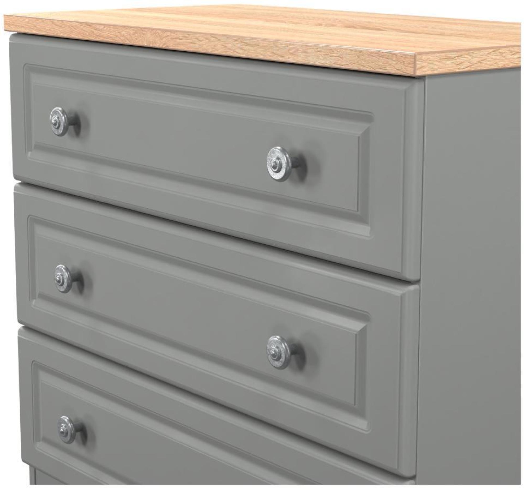 Product photograph of Norfolk Grey And Oak Effect 3 Drawer Small Chest from Choice Furniture Superstore.