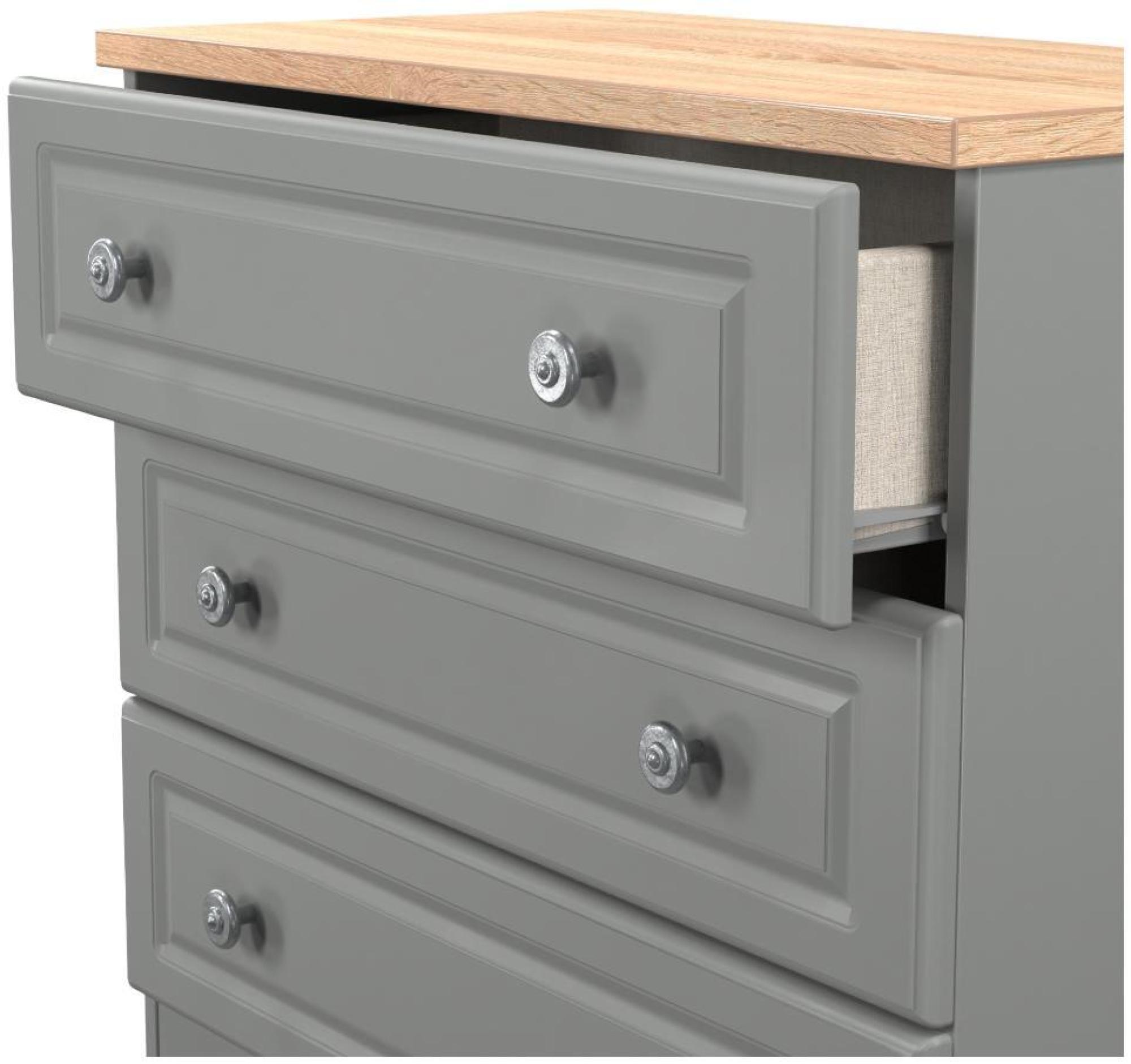 Product photograph of Norfolk Grey And Oak Effect 3 Drawer Small Chest from Choice Furniture Superstore.