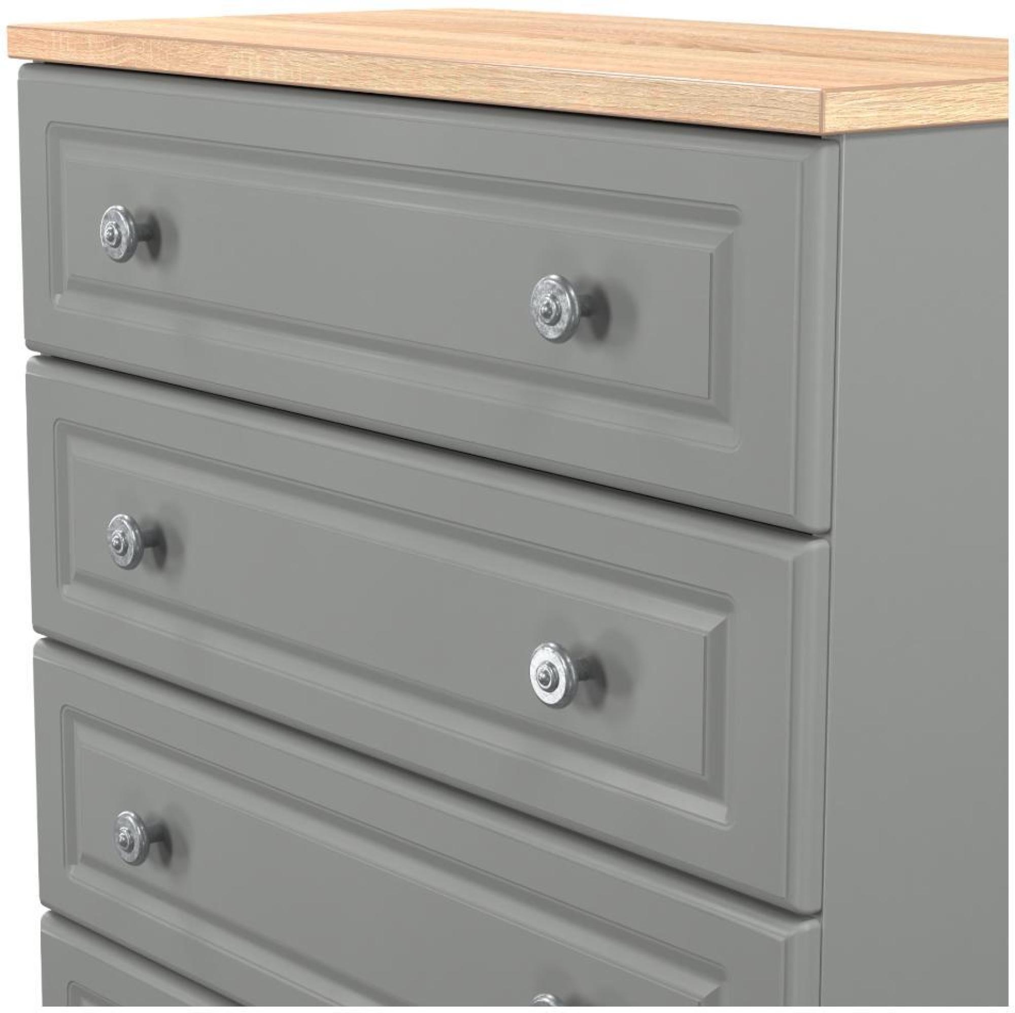 Product photograph of Norfolk Grey And Oak Effect 4 Drawer Chest from Choice Furniture Superstore.