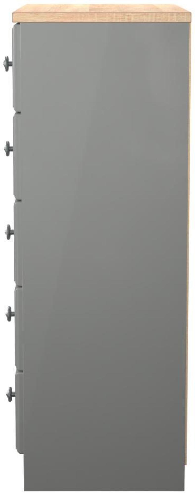 Product photograph of Norfolk Grey And Oak Effect 5 Drawer Chest from Choice Furniture Superstore.