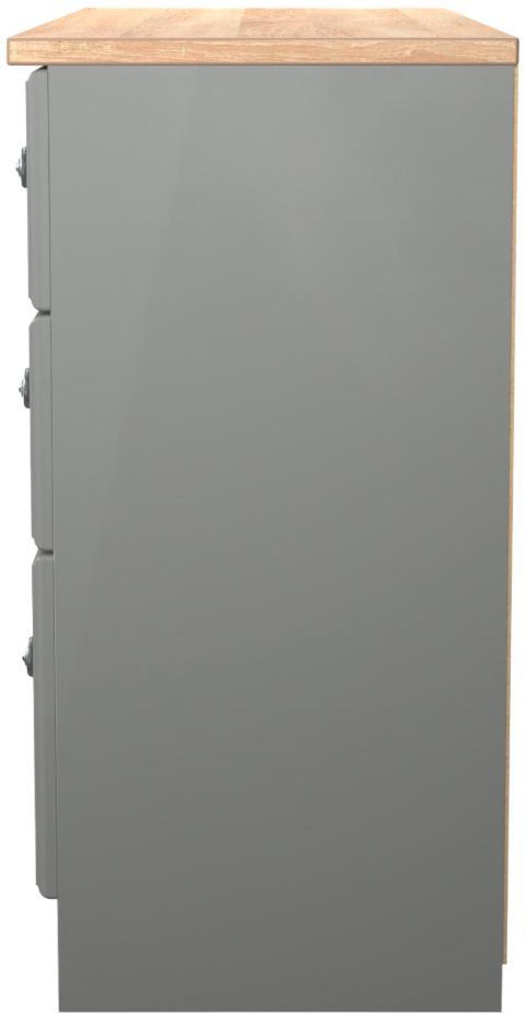 Product photograph of Norfolk Grey And Oak Effect 6 Drawer Midi Chest from Choice Furniture Superstore.