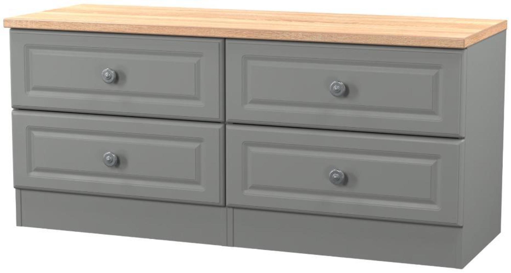 Product photograph of Norfolk Grey And Oak Effect Bed Box from Choice Furniture Superstore.