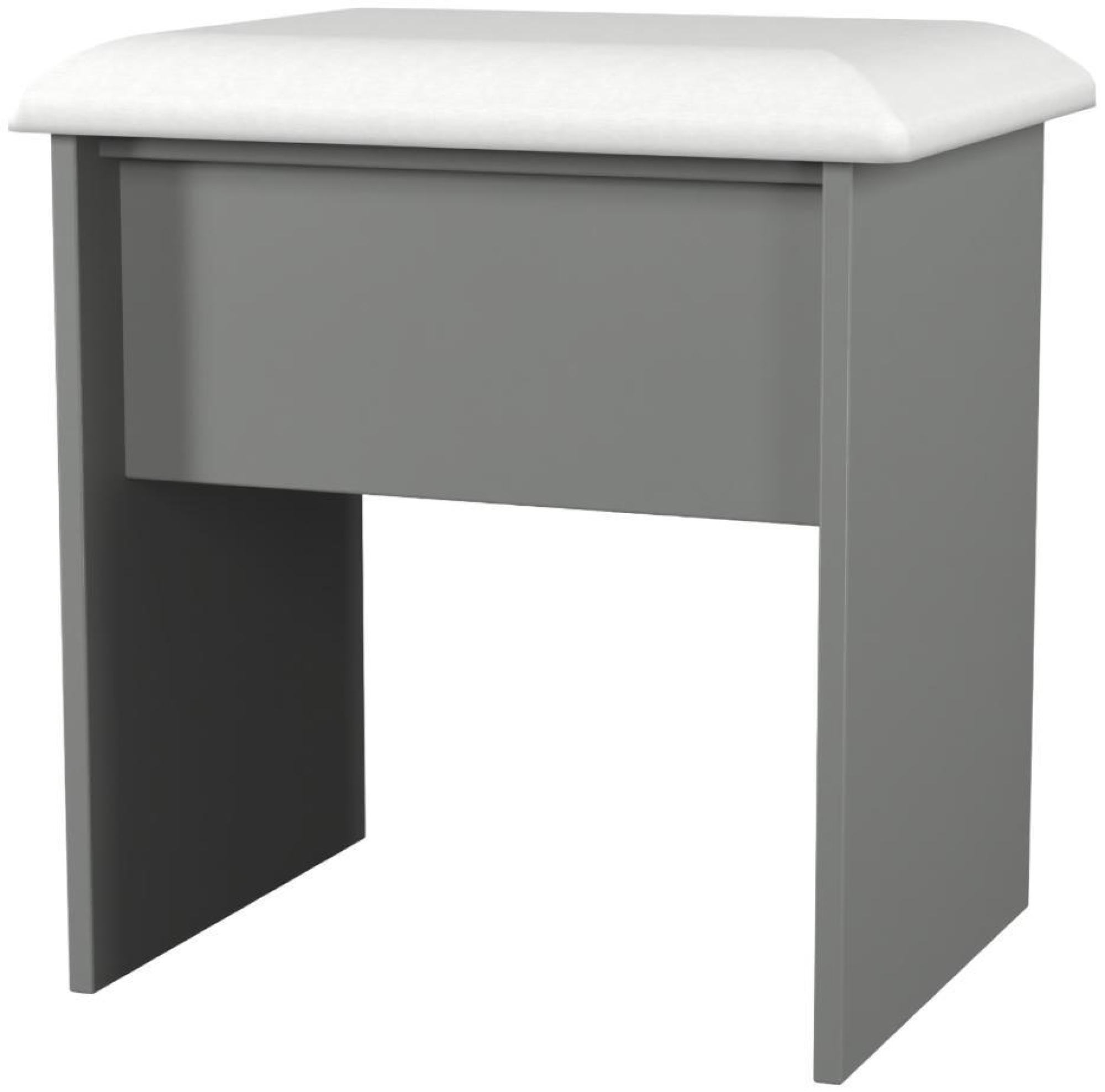 Product photograph of Norfolk Grey Padded Dressing Stool from Choice Furniture Superstore.