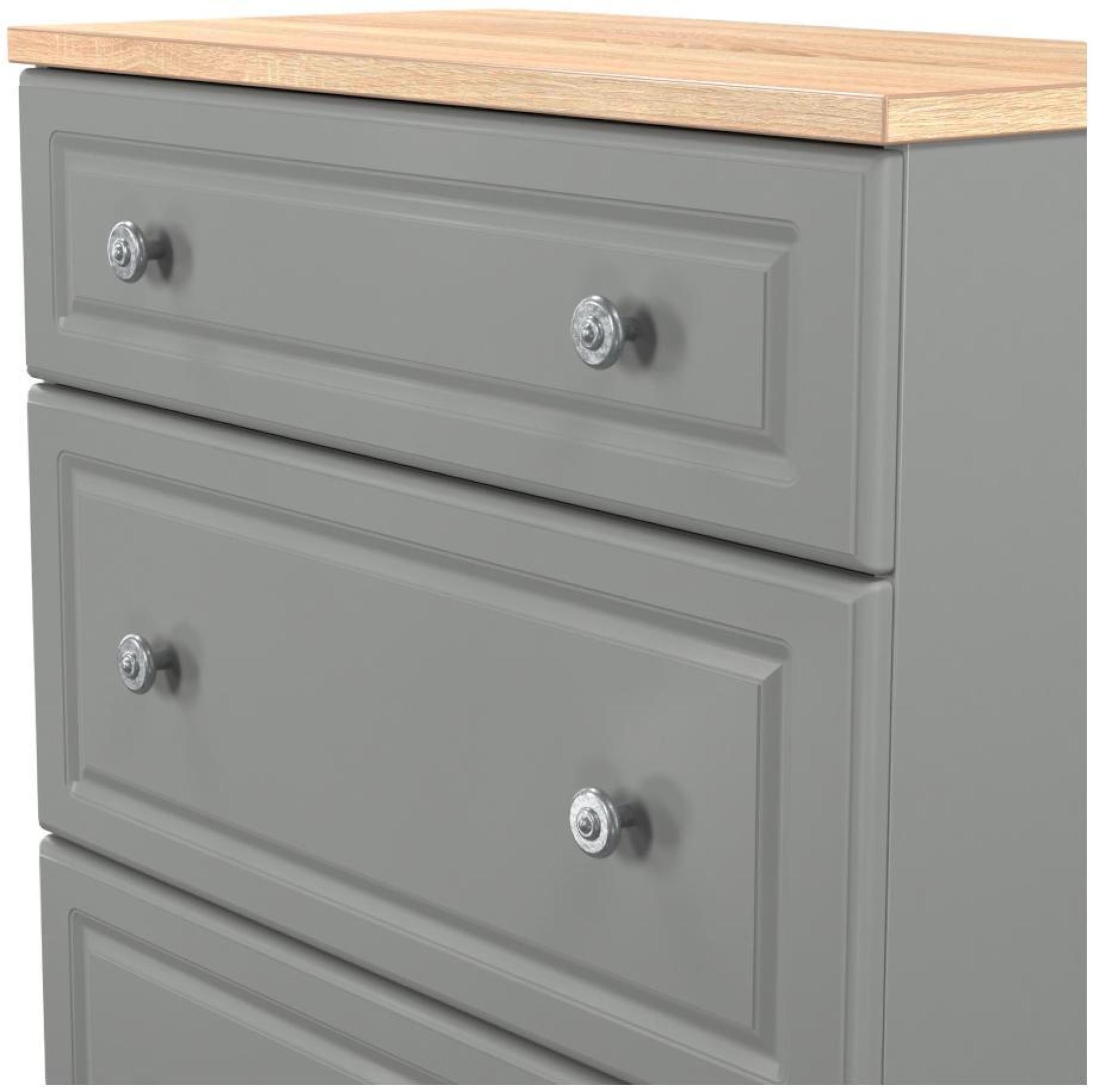 Product photograph of Norfolk Grey And Oak Effect 3 Drawer Deep Chest from Choice Furniture Superstore.