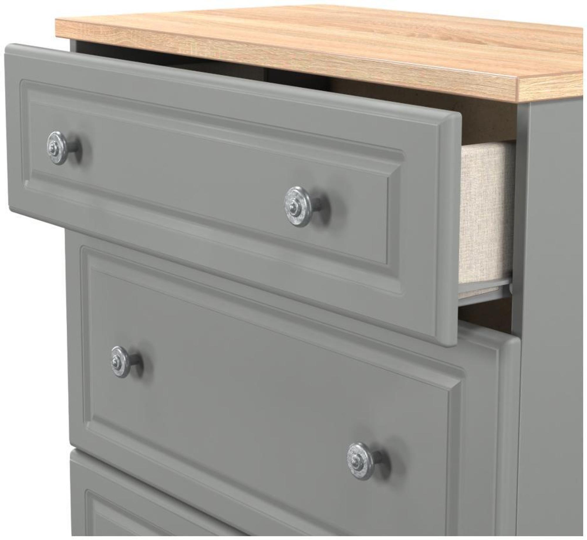 Product photograph of Norfolk Grey And Oak Effect 3 Drawer Deep Chest from Choice Furniture Superstore.