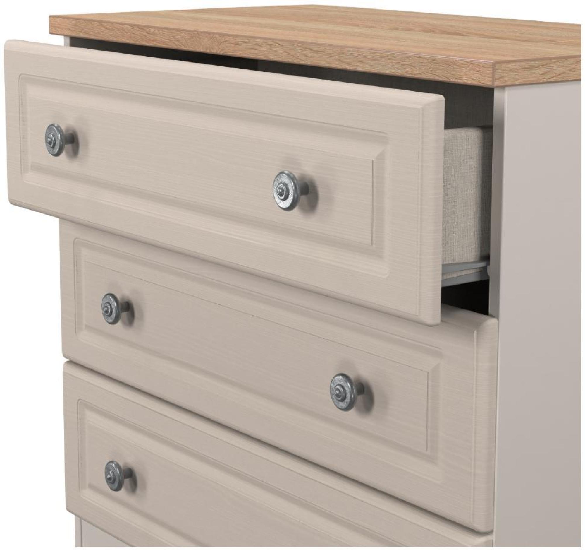 Product photograph of Norfolk Cashmere And Oak Effect 3 Drawer Small Chest from Choice Furniture Superstore.