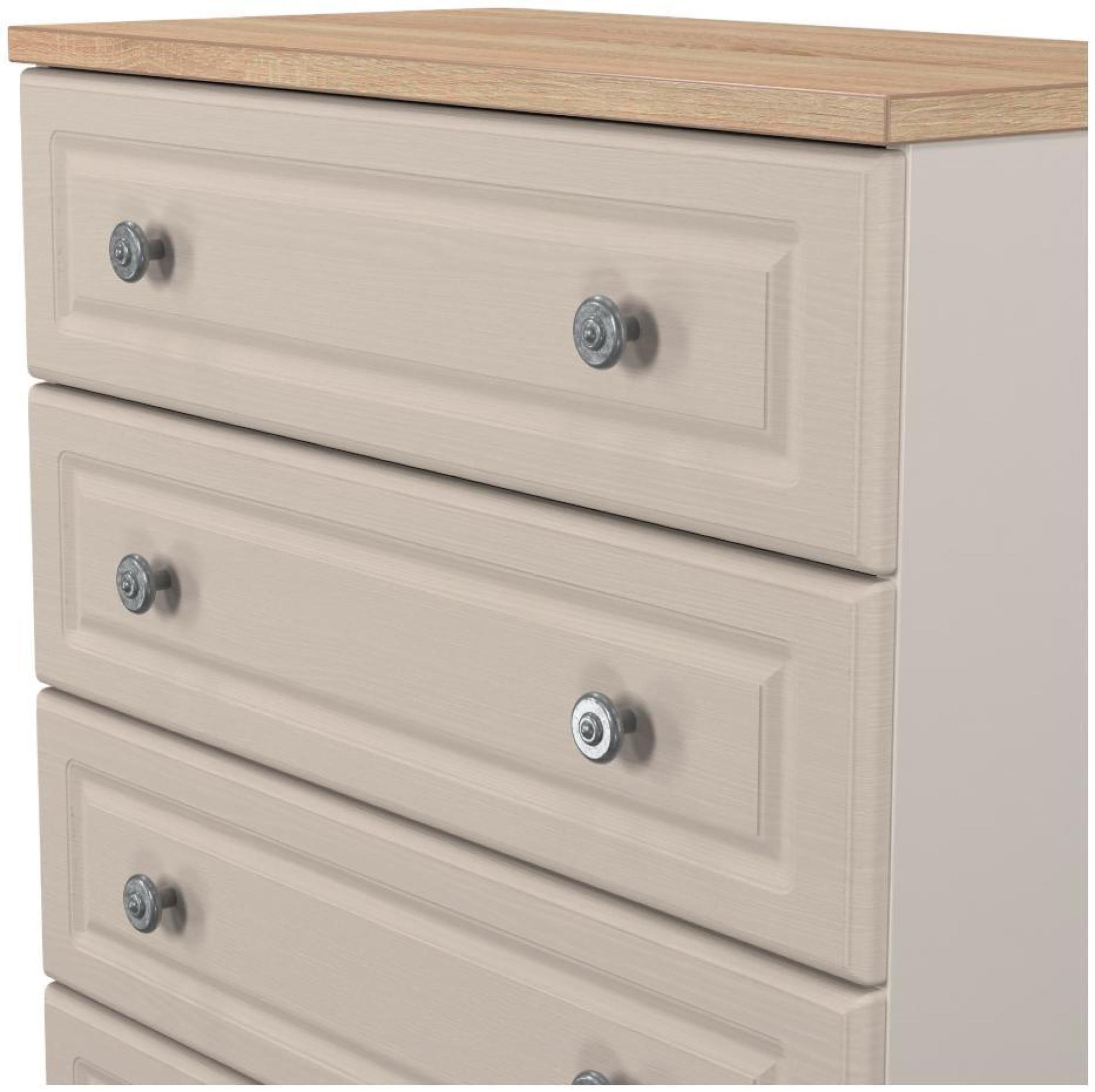 Product photograph of Norfolk Cashmere And Oak Effect 4 Drawer Chest from Choice Furniture Superstore.