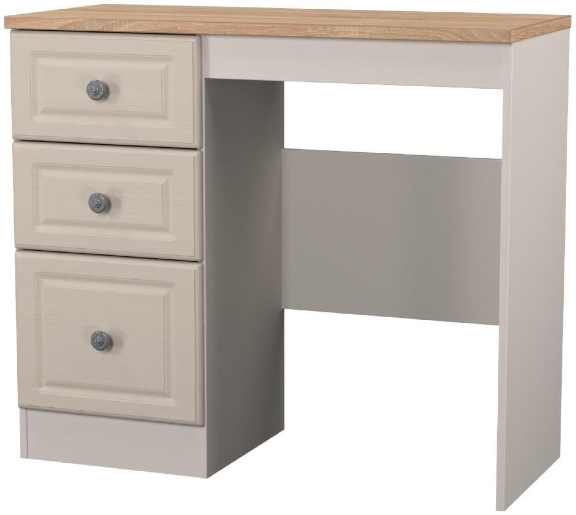 Product photograph of Norfolk Cashmere And Oak Effect 3 Drawer Single Dressing Table from Choice Furniture Superstore.