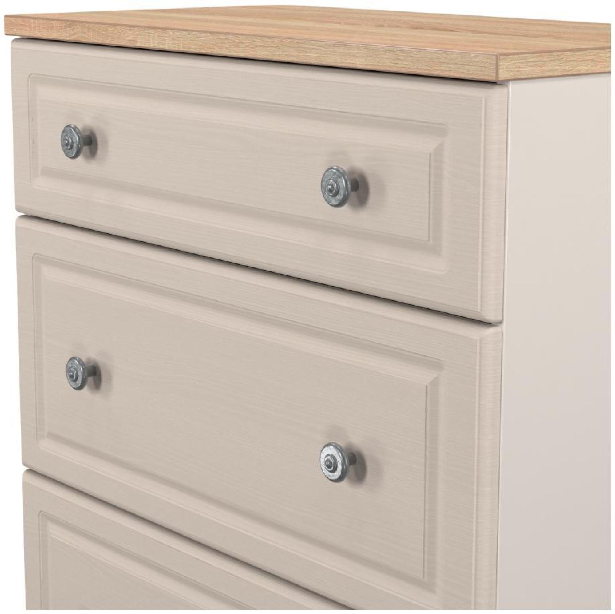 Product photograph of Norfolk Cashmere And Oak Effect 3 Drawer Deep Chest from Choice Furniture Superstore.
