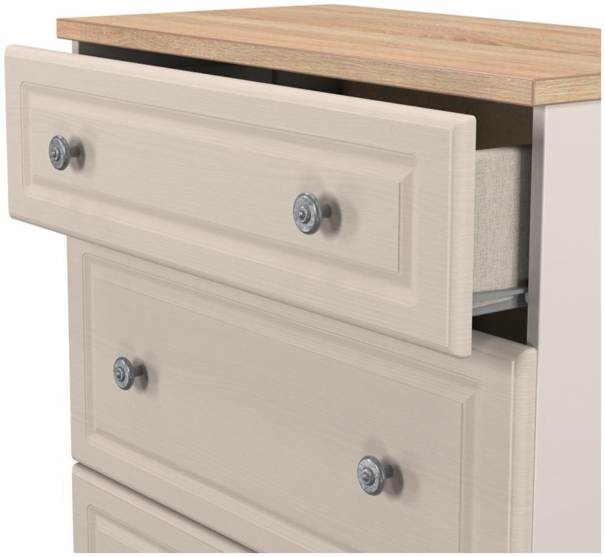 Product photograph of Norfolk Cashmere And Oak Effect 3 Drawer Deep Chest from Choice Furniture Superstore.