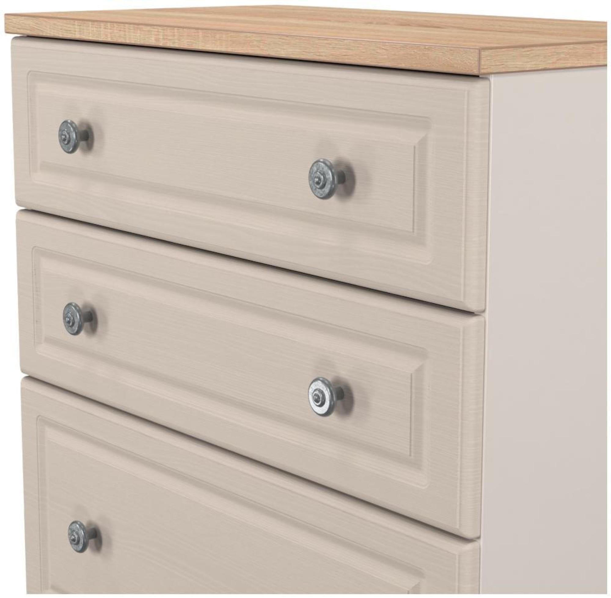 Product photograph of Norfolk Cashmere And Oak Effect 4 Drawer Deep Chest from Choice Furniture Superstore.