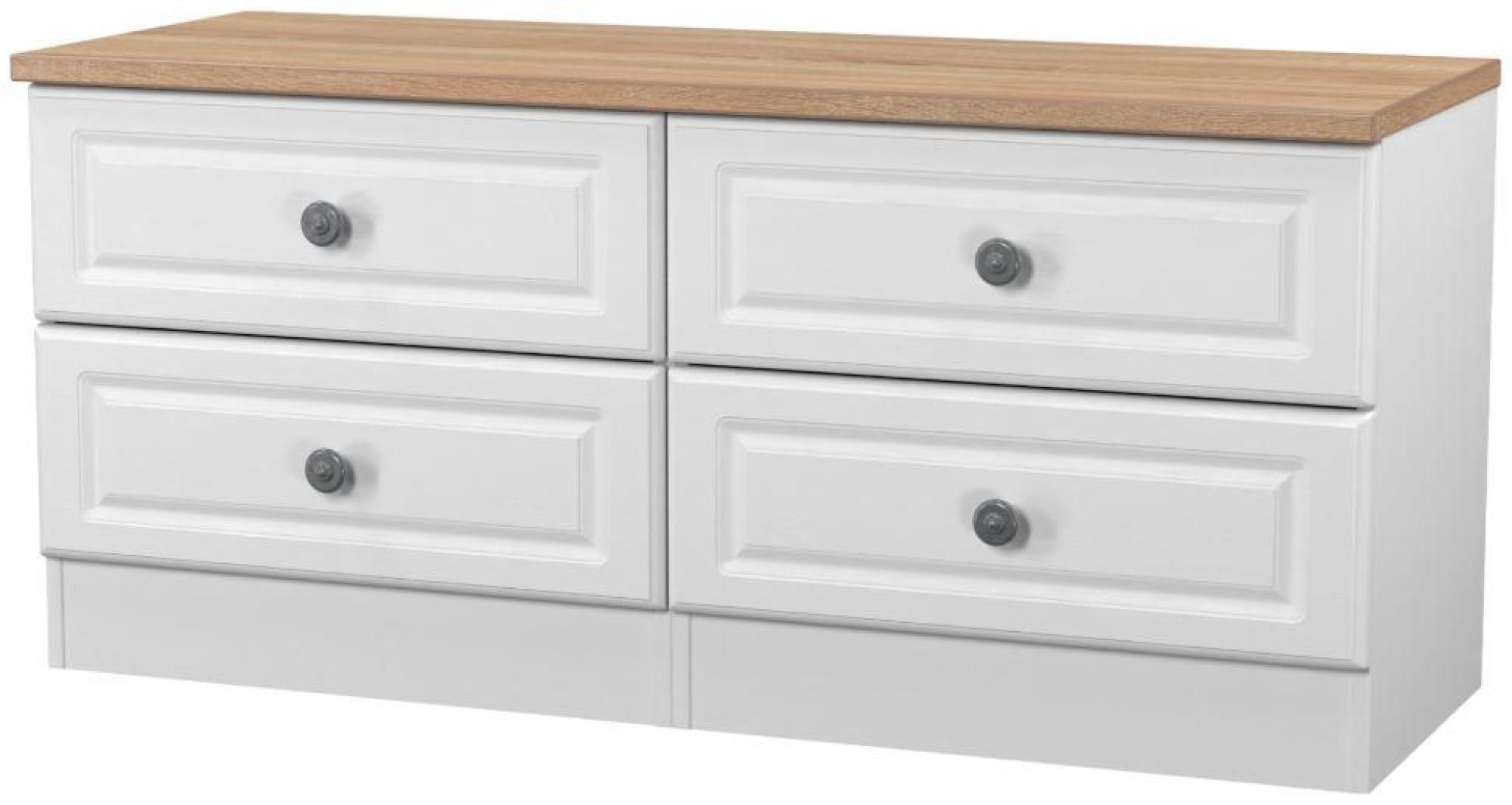 Product photograph of Norfolk White And Oak Effect Bed Box from Choice Furniture Superstore.