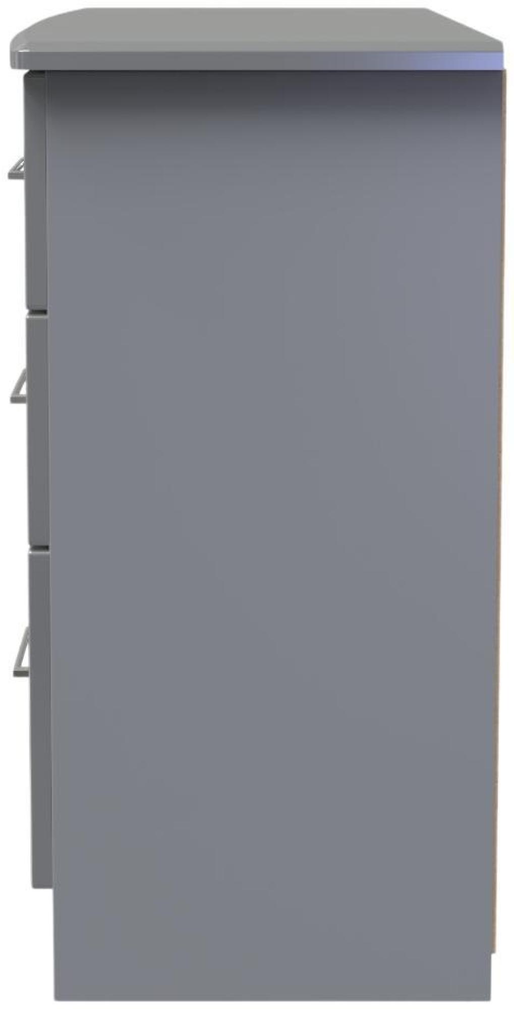 Product photograph of Paris Grey Gloss 6 Drawer Midi Chest from Choice Furniture Superstore.