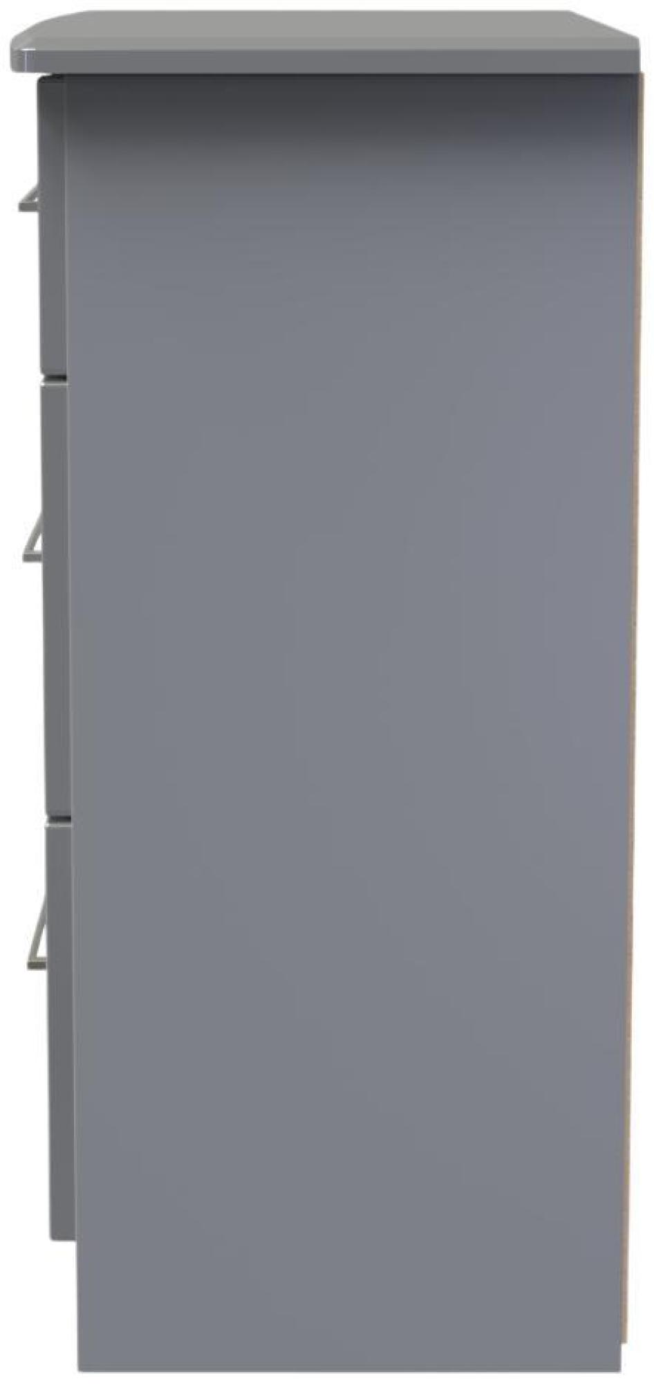 Product photograph of Paris Grey Gloss 3 Drawer Deep Chest from Choice Furniture Superstore.