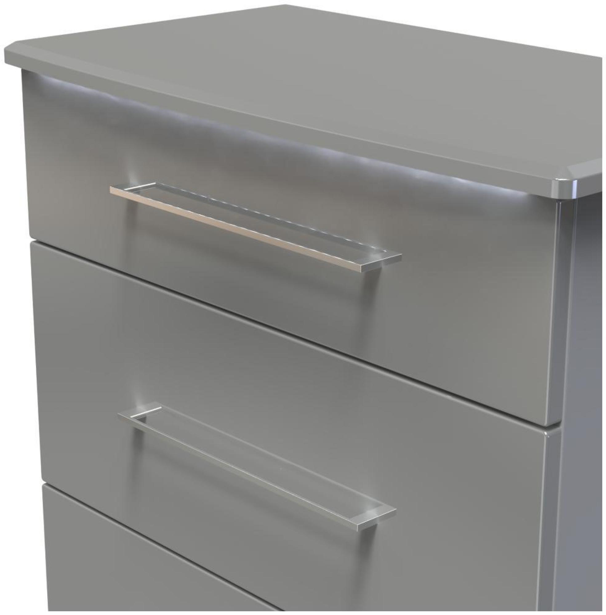 Product photograph of Paris Grey Gloss 3 Drawer Deep Chest from Choice Furniture Superstore.