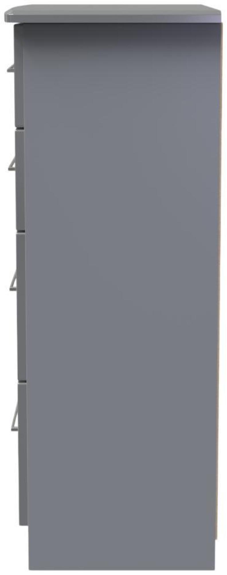 Product photograph of Paris Grey Gloss 4 Drawer Deep Chest from Choice Furniture Superstore.