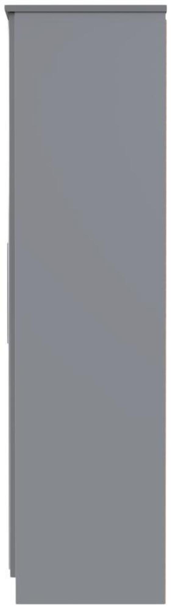 Product photograph of Paris Grey Gloss 2 Door Tall Wardrobe - 1 Mirror from Choice Furniture Superstore.