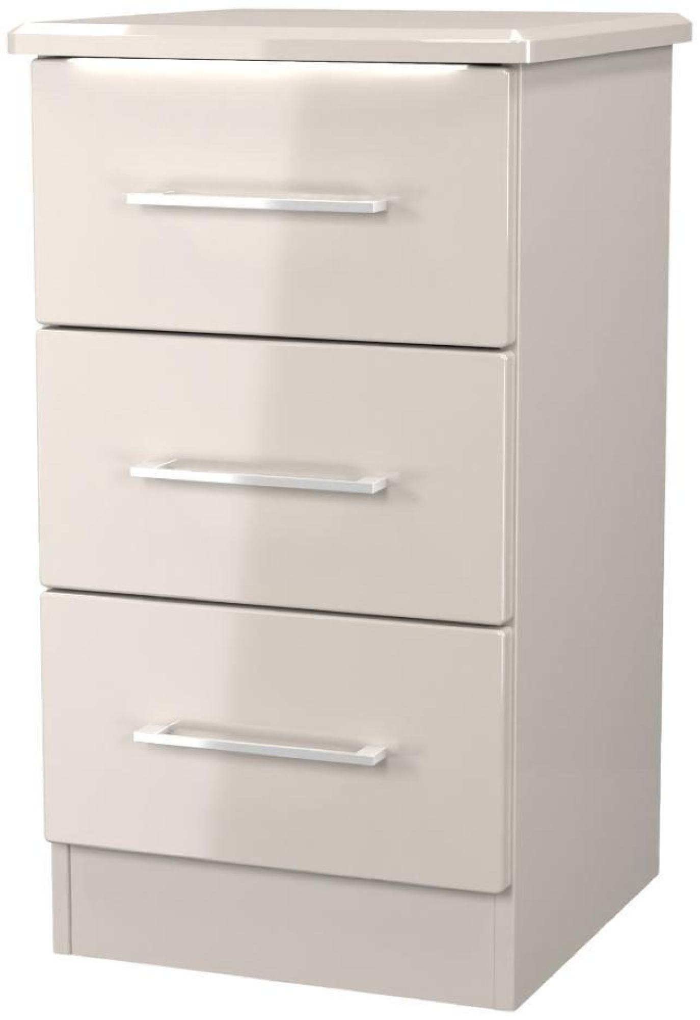 Product photograph of Paris Cashmere 3 Drawer Beside Cabinet from Choice Furniture Superstore.