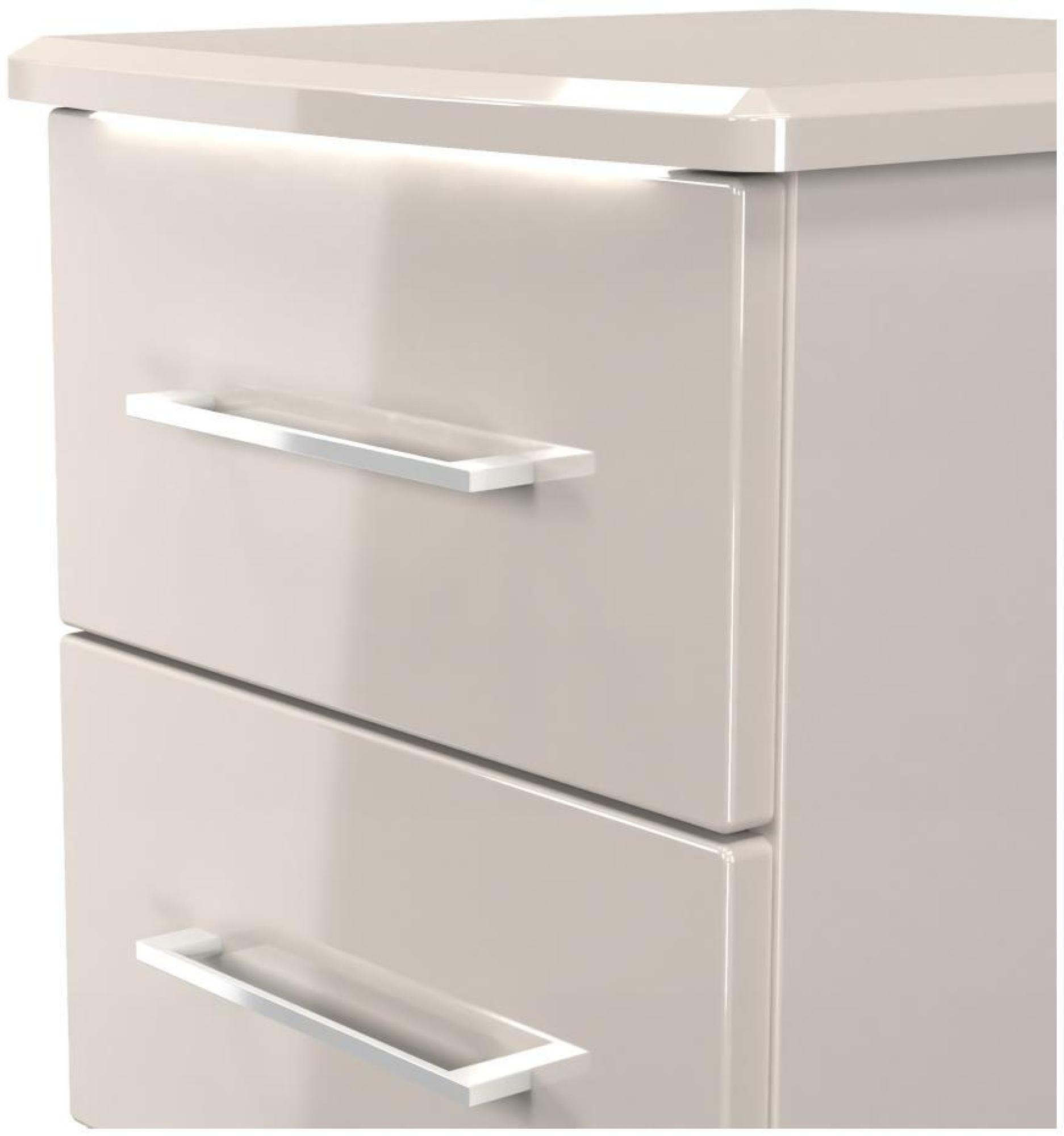 Product photograph of Paris Cashmere 3 Drawer Beside Cabinet from Choice Furniture Superstore.