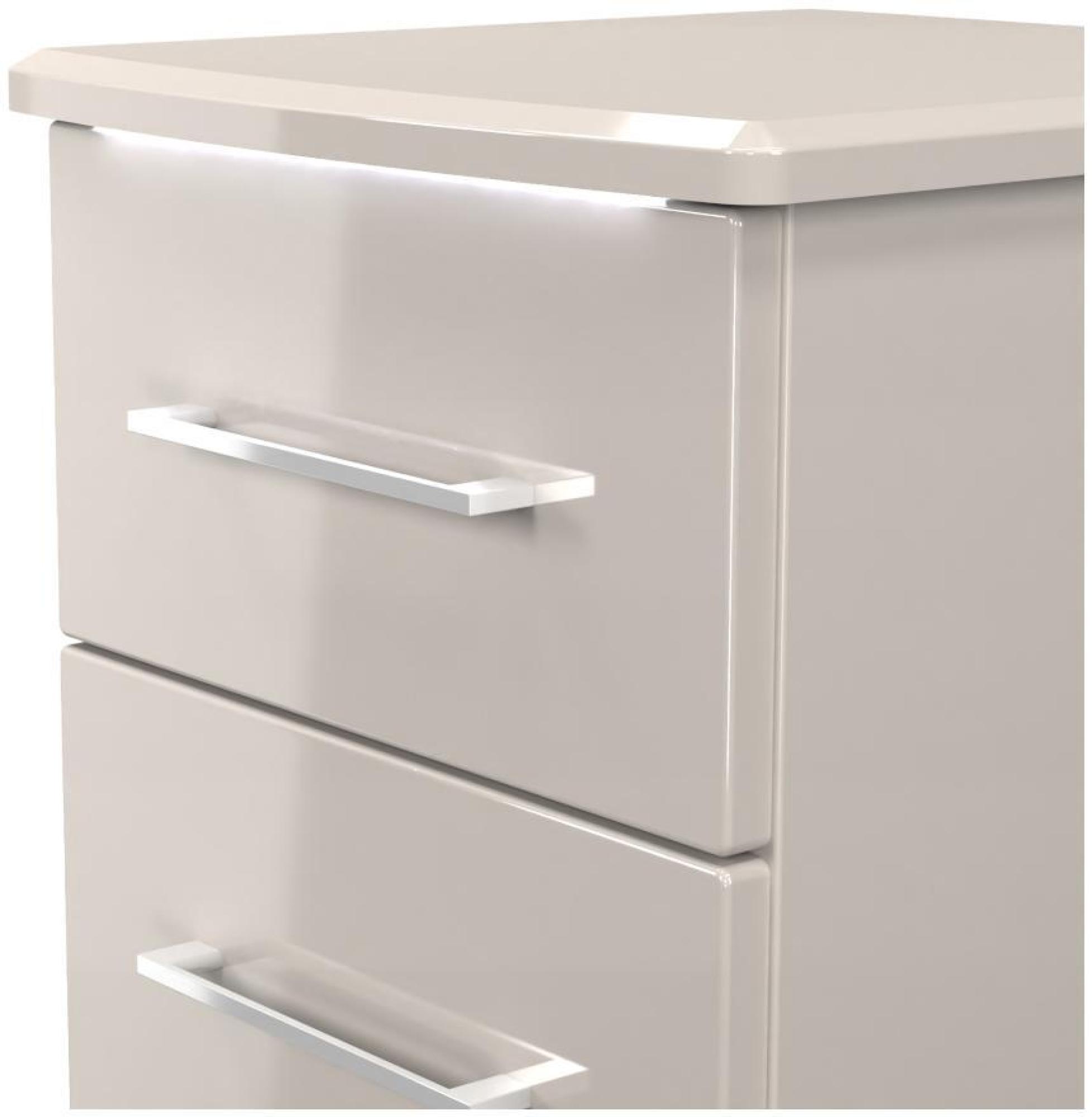Product photograph of Paris Cashmere 2 Drawer Bedside Cabinet from Choice Furniture Superstore.