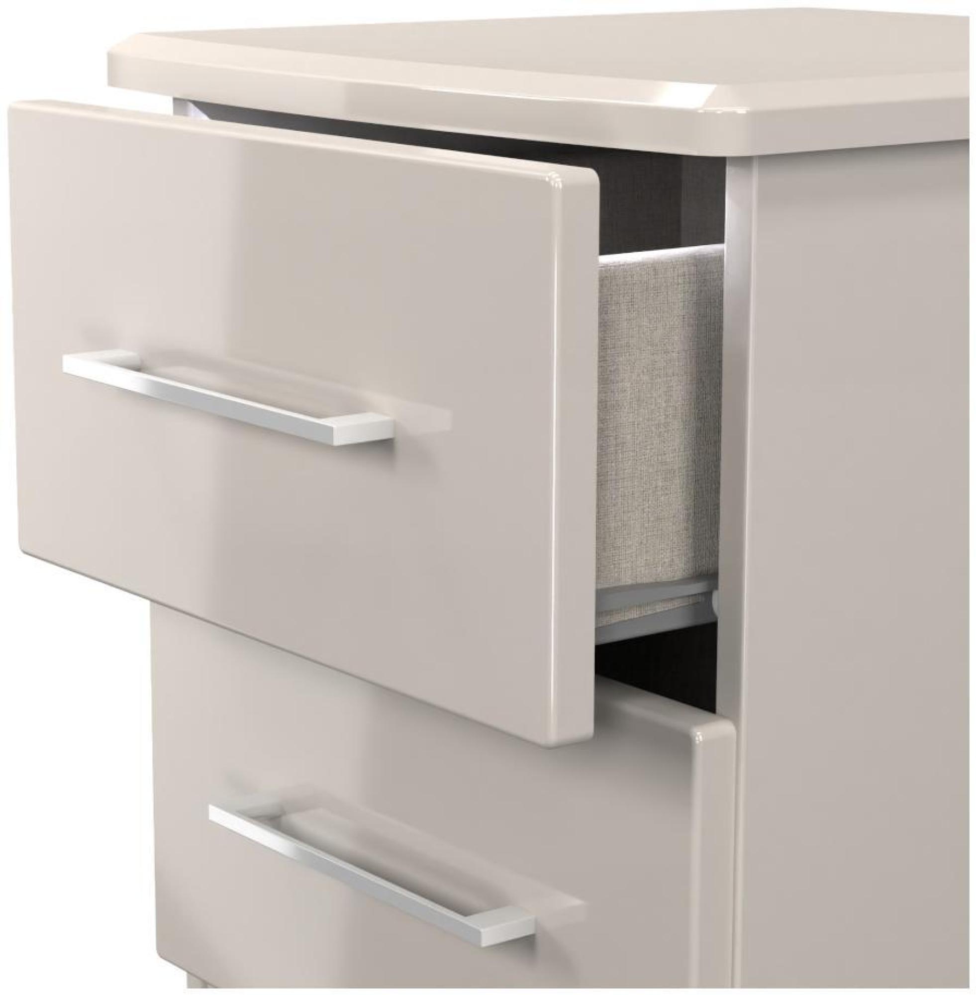 Product photograph of Paris Cashmere 2 Drawer Bedside Cabinet from Choice Furniture Superstore.