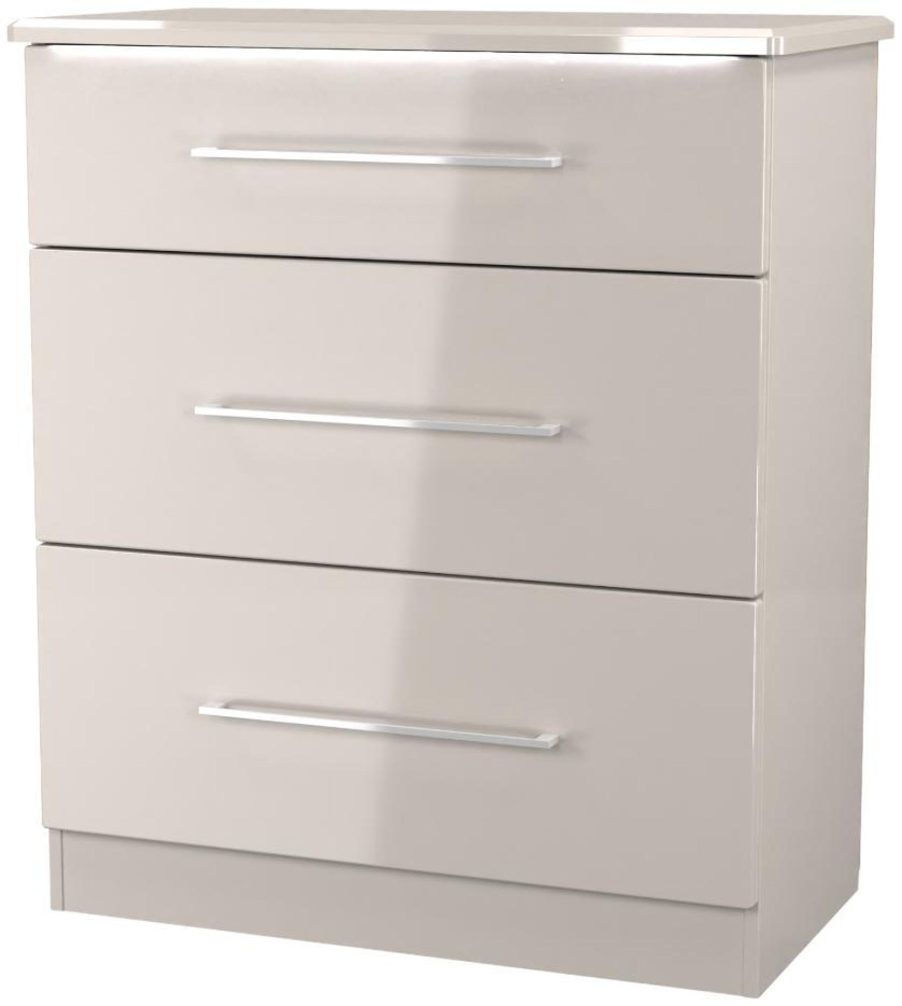 Product photograph of Paris Cashmere Gloss 3 Drawer Deep Chest from Choice Furniture Superstore.