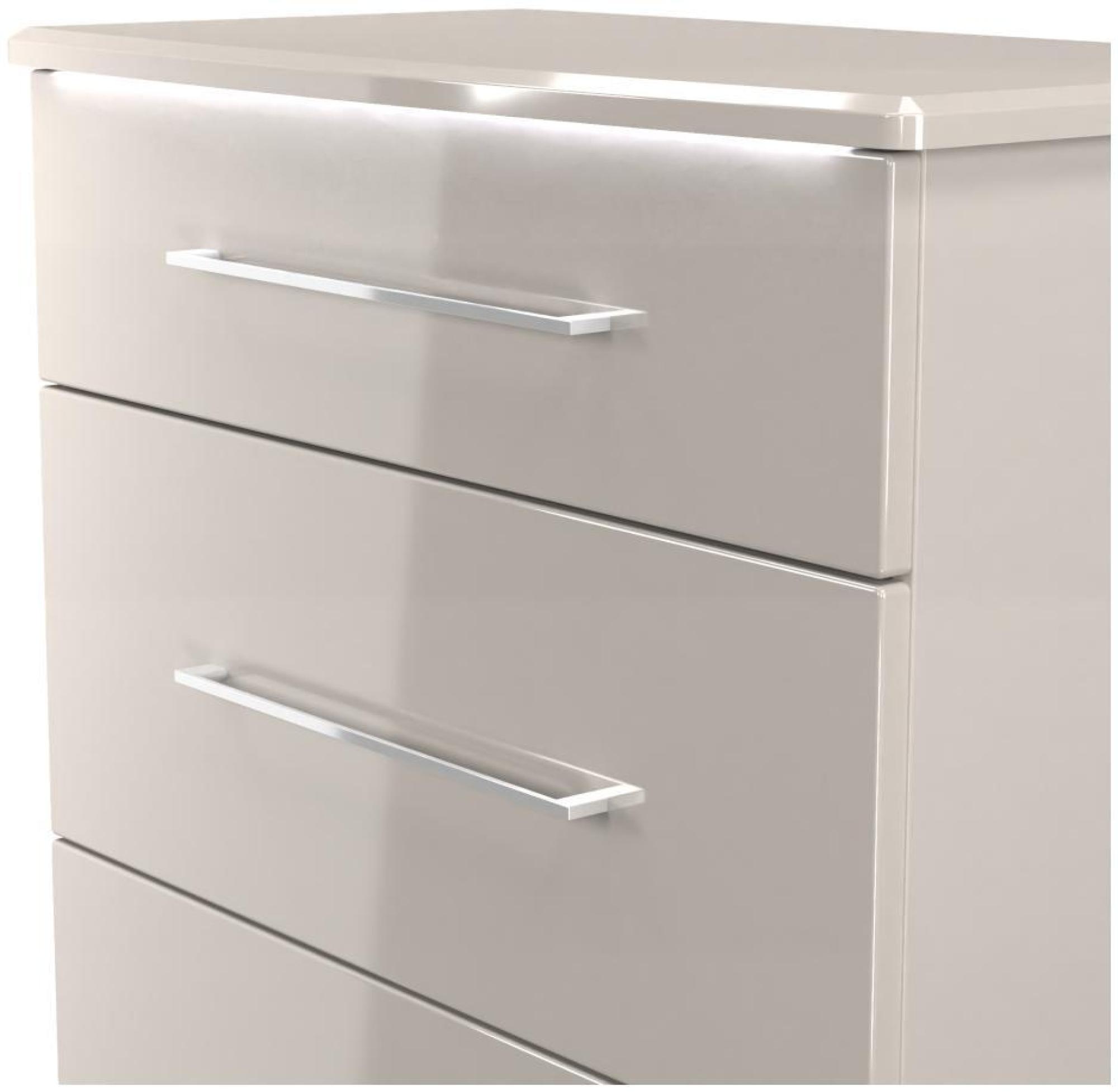 Product photograph of Paris Cashmere Gloss 3 Drawer Deep Chest from Choice Furniture Superstore.