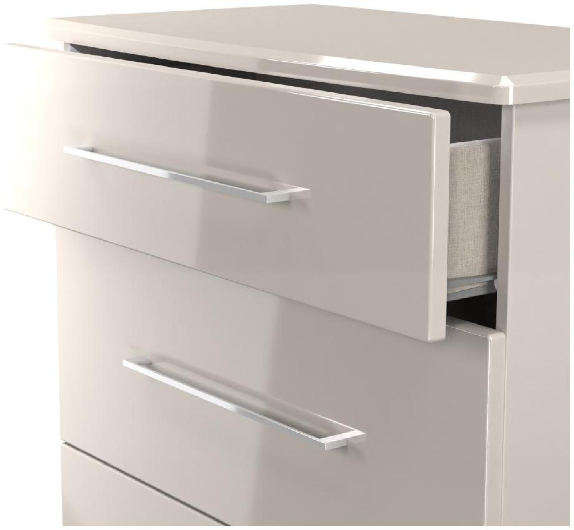 Product photograph of Paris Cashmere Gloss 3 Drawer Deep Chest from Choice Furniture Superstore.