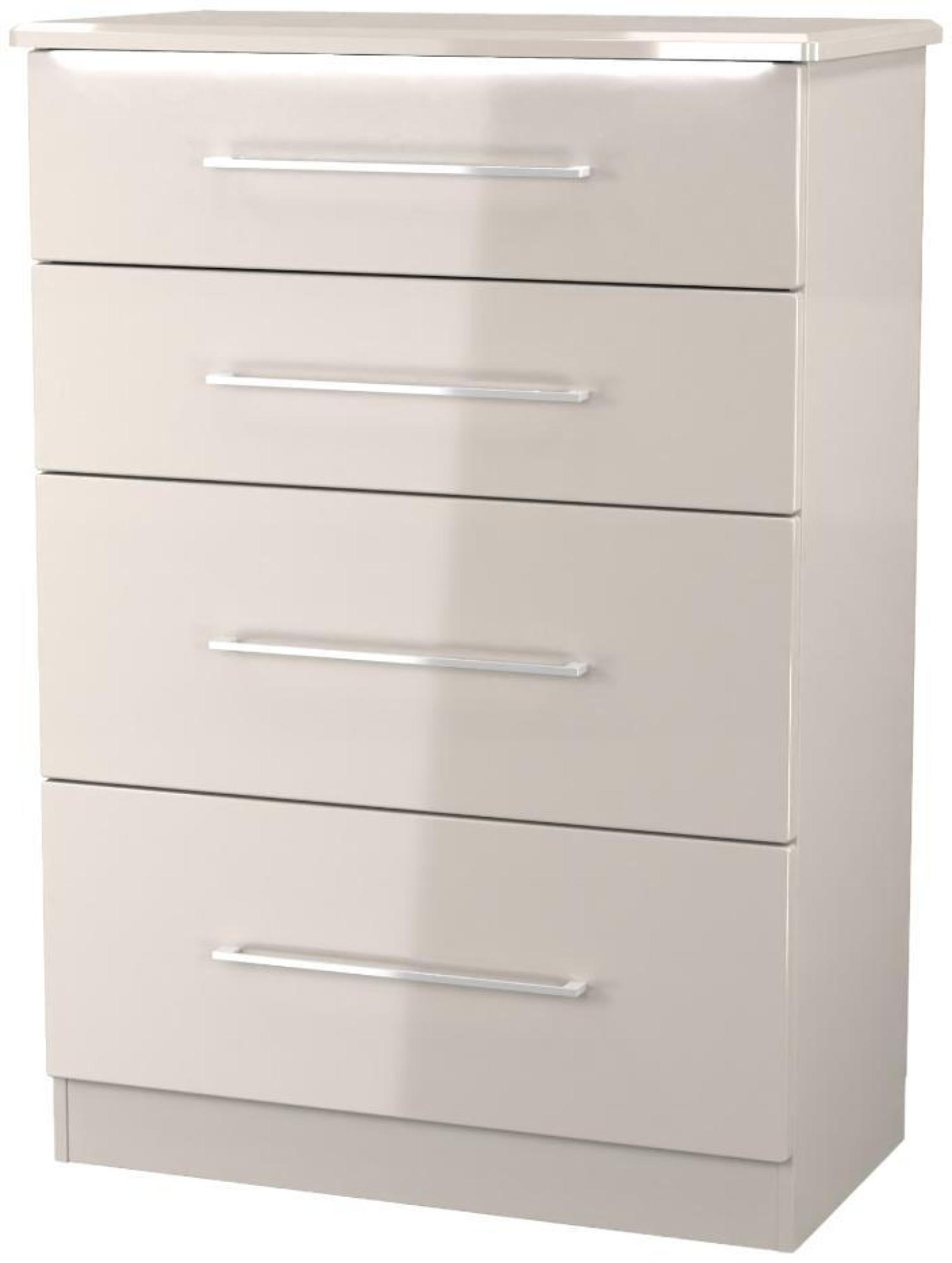 Product photograph of Paris Cashmere Gloss 4 Drawer Deep Chest from Choice Furniture Superstore.