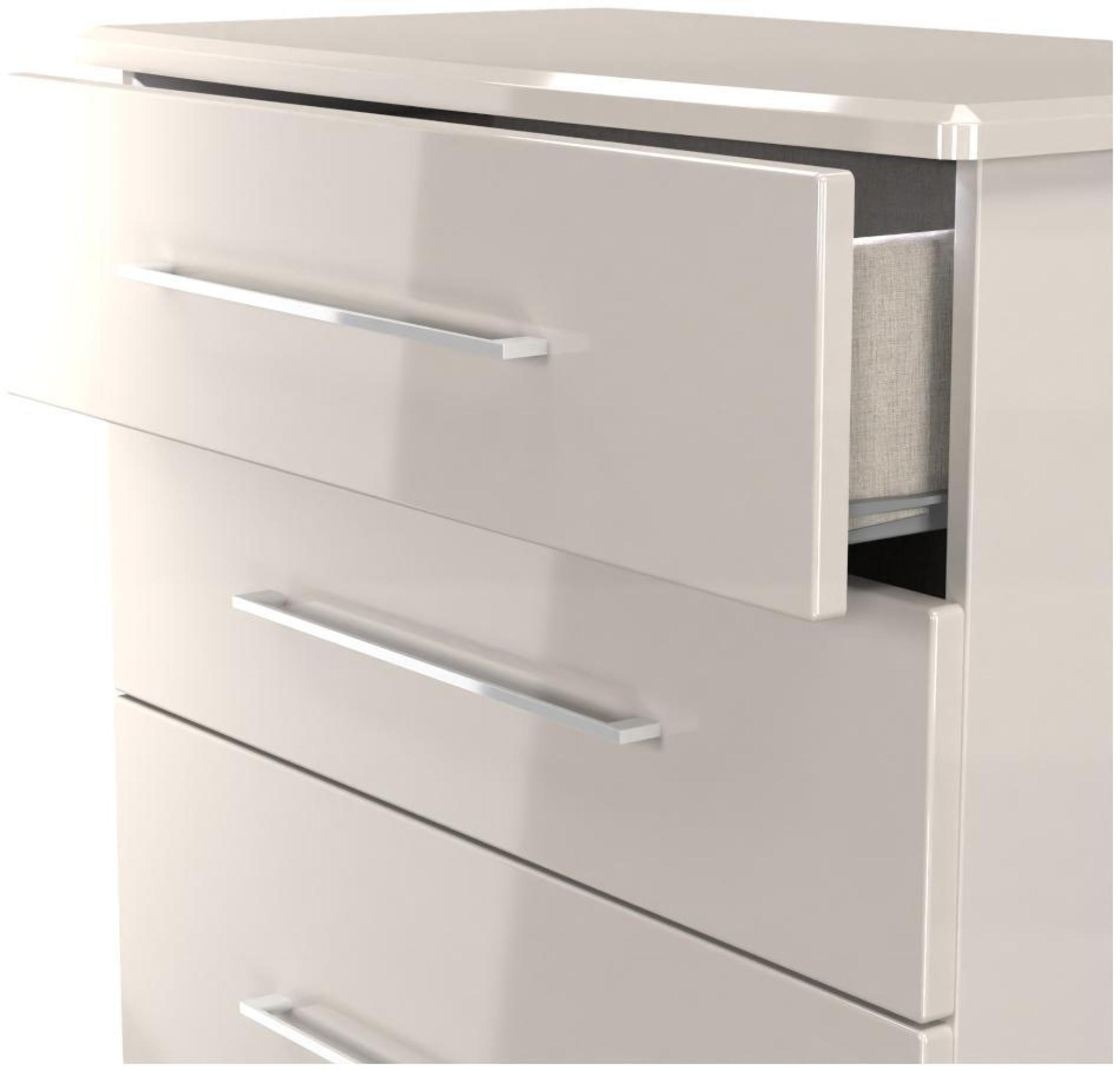 Product photograph of Paris Cashmere Gloss 4 Drawer Deep Chest from Choice Furniture Superstore.