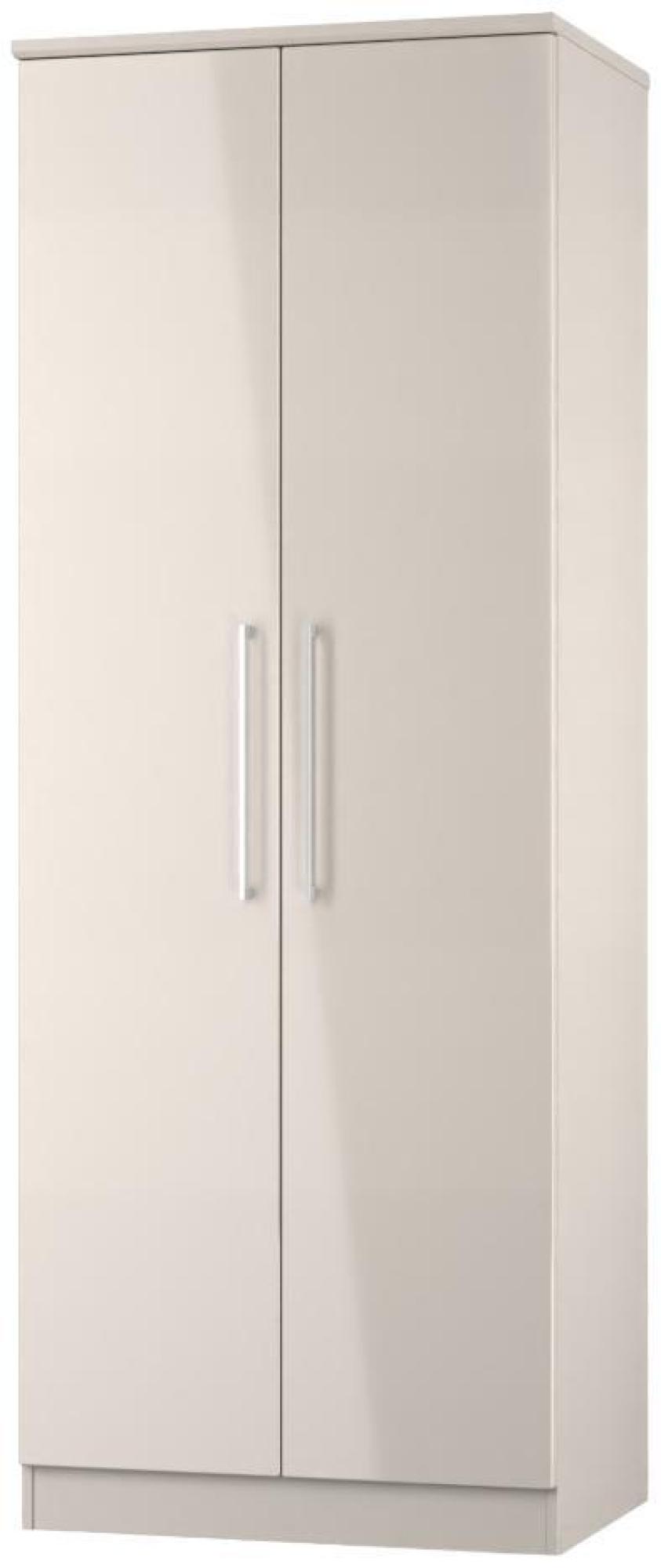 Product photograph of Paris Cashmere Gloss 2 Door Plain Tall Wardrobe from Choice Furniture Superstore.