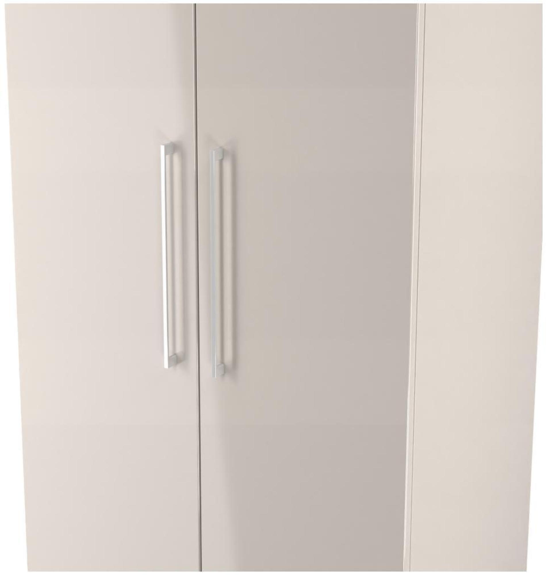 Product photograph of Paris Cashmere Gloss 2 Door Plain Tall Wardrobe from Choice Furniture Superstore.