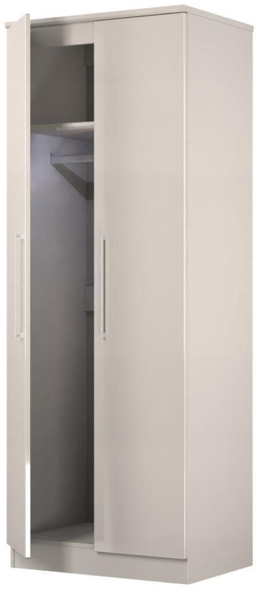 Product photograph of Paris Cashmere Gloss 2 Door Plain Tall Wardrobe from Choice Furniture Superstore.