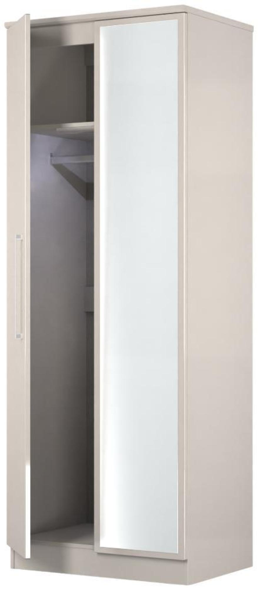 Product photograph of Paris Cashmere 2 Door Tall Wardrobe - 1 Mirror from Choice Furniture Superstore.