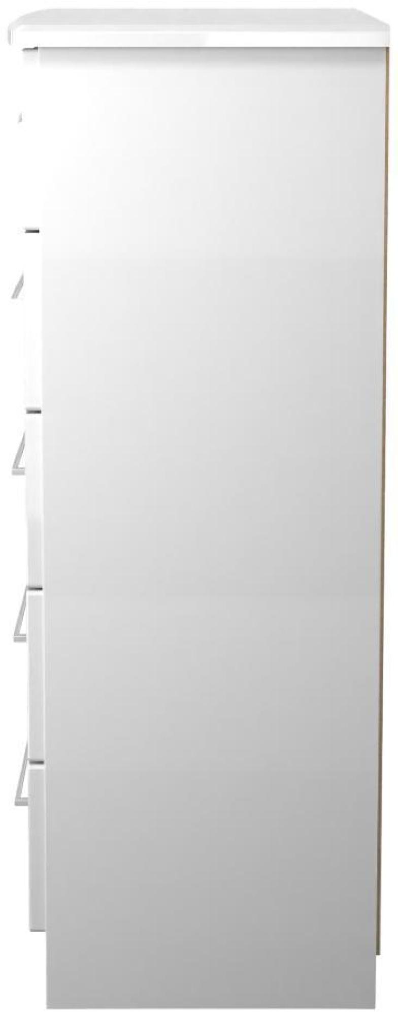 Product photograph of Paris White Gloss 5 Drawer Chest from Choice Furniture Superstore.